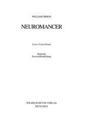William Gibson, William F. Gibson (duplicate): Neuromancer (German language, 1989, W. Heyne)